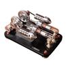 Stirling Engine Model Kit That Works, Metal 2-Cylinder Parallel Bootable External Combustion Engine with LED Light and Generator, Physics Education Experiment Display for Adults view 2