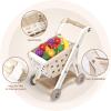 Jovow 102pcs Kids Shopping Cart Trolley Play Set with Pretend Food and Accessories,Perfect for Ages 3+ Pretend Play and Role-Playing GamesKhaki view 3