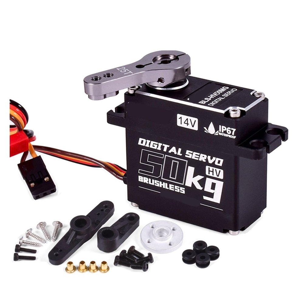 FJXLTVON RC Servo Waterproof Brushless Coreless Servo 50KG 45KG 35KG 25KG Metal Gear Digital Servo for RC Model(BLS-HV50MG-360)