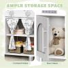 Arlopu Play Kitchen Set, Kids Interactive Pretend Chef Playset with Curtained Cabinet, Stove w/Clicking Knobs, Faucet & Sink, Wooden Cookware Accessories, Toys Kitchen for Toddlers (White) view 4
