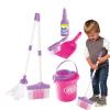 Kids Toy Cleaning Set  Pretend Play Housekeeping Tools with Broom, Mop, Brush, Dust Pan, Bucket, and Caution Sign, Durable STEM Toy for Ages 3+ | Ideal for Role-Playing, Learning, and Creative Play view 1