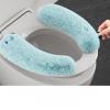 Bear Plush Toilet Seat Cover, Soft Washable Cushion Mat, TPR Back Adhesive, 5.3 x 3.74 inches, Double Flap Design for Winter,Reusable Thicker Warmer Cover Pads (Blue) view 1