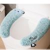 Bear Plush Toilet Seat Cover, Soft Washable Cushion Mat, TPR Back Adhesive, 5.3 x 3.74 inches, Double Flap Design for Winter,Reusable Thicker Warmer Cover Pads (Blue) view 4