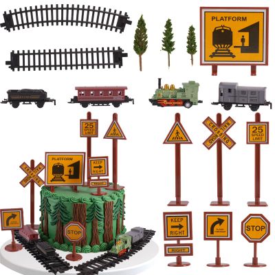 16Pcs Train Cake Topper Train Cake Decorations for Baby Shower Party Supplies