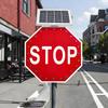 24" Solar LED Stop Sign, LED Traffic Road Warning Sign, Aluminum Alloy Construction, With 24 High-Brightness Leds, Intelligent Sensor, 0.5-Mile Visibility Range, For Pedestrian Crossings, School 30" view 1