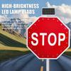 24" Solar LED Stop Sign, LED Traffic Road Warning Sign, Aluminum Alloy Construction, With 24 High-Brightness Leds, Intelligent Sensor, 0.5-Mile Visibility Range, For Pedestrian Crossings, School 30" view 3