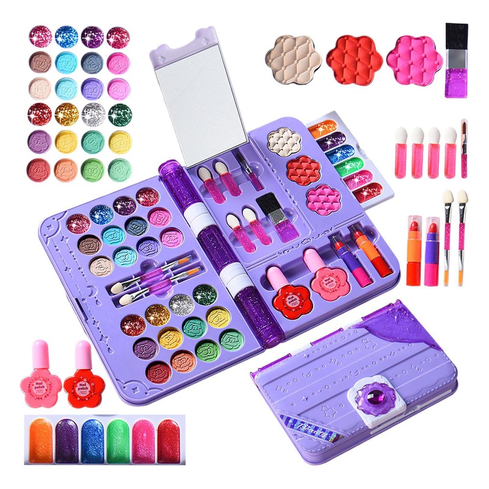 Kids Makeup Set for Girl 4-12 Years Old, Washable Real Cosmetic Girls Princess Make Up Toys, Kids Makeup Kit for Girls Birthday Gift