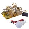 Stirling Engine Model Kit, Balance 4-Cylinder Hot Air Four Cylinder External Combustion Electric Generator with Voltmeter & Bulb for Physics Demonstrates & Home Decoration view 1