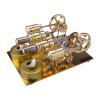 Stirling Engine Model Kit, Balance 4-Cylinder Hot Air Four Cylinder External Combustion Electric Generator with Voltmeter & Bulb for Physics Demonstrates & Home Decoration view 3