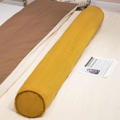 MUXXIAO Extra Large Cervical Body Pillow,Round Bolster Cushion Pregnancy Pillow for Side Sleeping Hugging,Ergonomic Support Pillow for Head Neck Back (Yellow,47.2in)