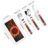 3-Piece Kids Silverware Set, Stainless Steel Reusable Children Safe Knife Spoon Fork Set With Storage Case Sunset Sunflower Children Flatware Set For Kids Lunch Box view 2
