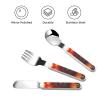 3-Piece Kids Silverware Set, Stainless Steel Reusable Children Safe Knife Spoon Fork Set With Storage Case Sunset Sunflower Children Flatware Set For Kids Lunch Box view 3