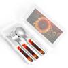3-Piece Kids Silverware Set, Stainless Steel Reusable Children Safe Knife Spoon Fork Set With Storage Case Sunset Sunflower Children Flatware Set For Kids Lunch Box view 4