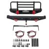 BAODEYOUB Metal Front Rear Bumper with LED s for II 90046, RC Car Parts, l Bumper for 1/10 RC Crawler Car, Includes 4 LED s and S Access view 1