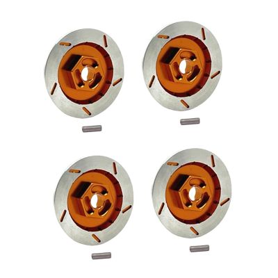 JunZheHub 4 Pieces RC Car Brake Disc Wheel Brake Disc Decoration Precision CNC Machined Metal Construction Upgrade Part Suitable for RC Car Maintenance, Gold