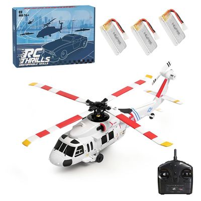 Goekhyrani WL K270 RC Helicopter Model, 2.4G 4CH 4-Rotor Flybarless RC Plane with Optical Flow Altitude Hold, Gyro RC Helicopter for Adults Left/Right Hand Throttle Adjustment