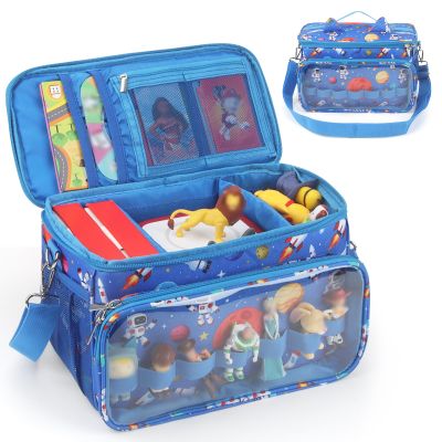 RZYLKA Carrying Case for Tonies Box 2 with Adjustable Dividers, Protective Storage Bag for Tonies Figures, Tonieplay Controller & Charger, Bag for Tonies Storage Compatible with Tonies Box 1(Blue)