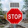 Ostreemaner 24"/30" LED Stop Sign, Solar-Powered Traffic Signs, with Large-Area Solar Panel and 24 High-Brightness LEDs, Aluminum Alloy Construction, Intelligent Sensor, 0.5-Mile Visibility Range 24" view 1