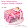 RZYLKA Carrying Case for Tonies Storage, Transparent Lid Bag for Tonies Box 2, Tonies Figures Characters, for Tonieplay Game Controller, Portable Storage Bag with Shoulder Strap and Handle Bar (Pink) view 2