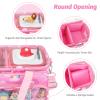 RZYLKA Carrying Case for Tonies Storage, Transparent Lid Bag for Tonies Box 2, Tonies Figures Characters, for Tonieplay Game Controller, Portable Storage Bag with Shoulder Strap and Handle Bar (Pink) view 4