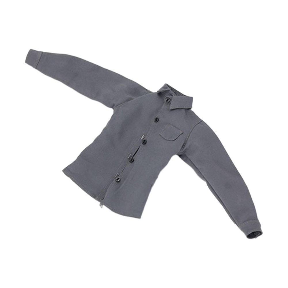 1:6 Scale Action Figure Shirt Doll Clothes Realistic Prop Fancy Dress Miniature Clothing for 12 inch Male Dolls Accessories, Dark Gray