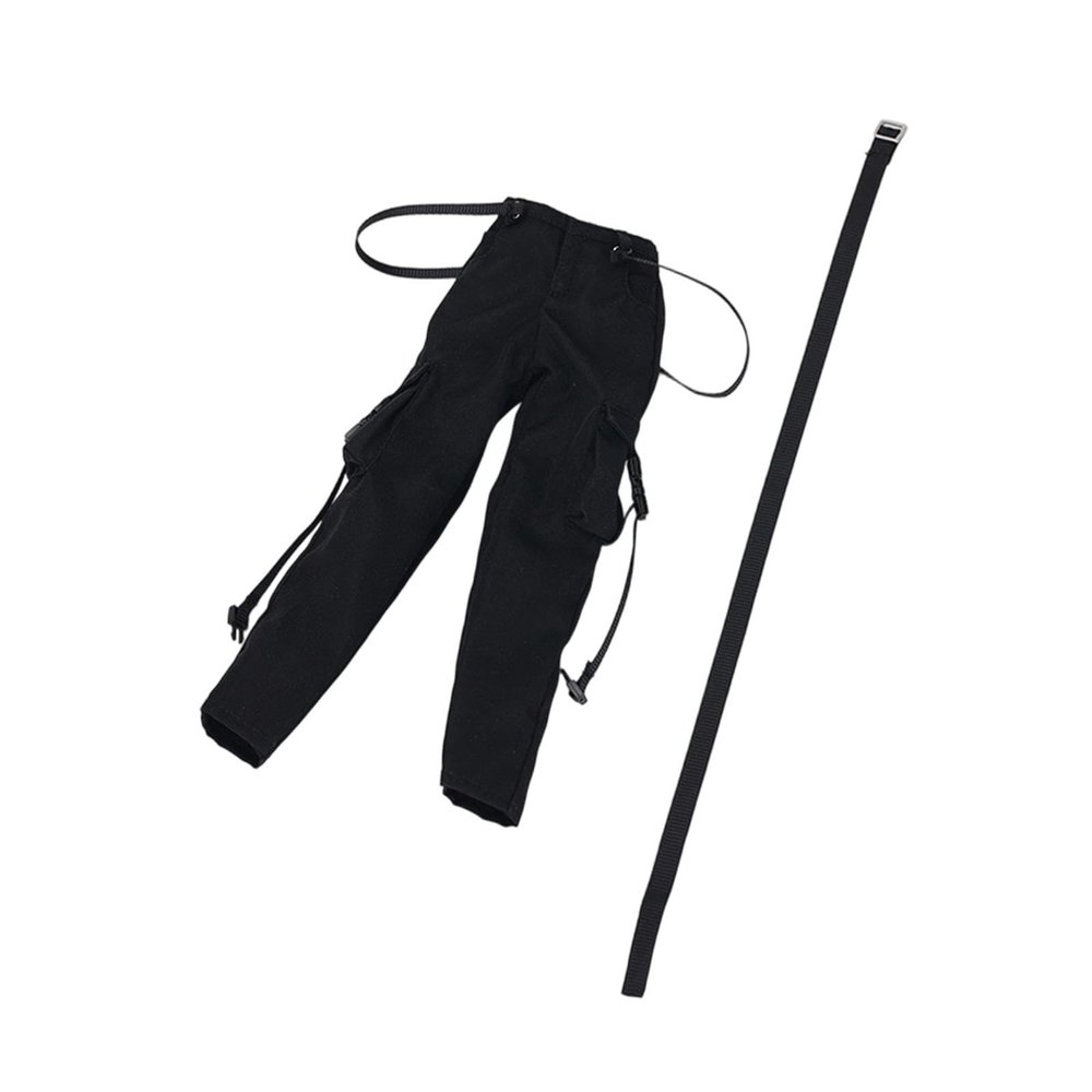 1:6 Scale Action Figure Clothes Miniature Clothing Pants and Belt Mini Doll Clothes Women Dress up for 12" Female Body Dolls, Black