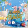 18Pcs Under the Sea Cake Topper Ocean Cake Decorations for Baby shower party supplies view 3