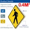 24" Solar Powered LED Pedestrian Crossing Sign - Flashing Traffic Warning Sign with Durable Aluminum Frame - Bright Road Safety Indicator for Increased Visibility and Enhanced Pedestrian Safety view 4