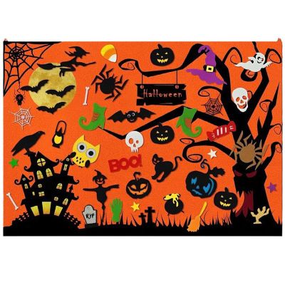 SyrmMatu Felt Board Story Sets, Farm Animals Felt Story Board, Early Learning Interactive Wall Hanging Boards for Family Christmas Role Playing (Halloween)