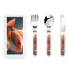 3-Piece Kids Silverware Set, Stainless Steel Reusable Children Safe Knife Spoon Fork Set With Storage Case Real Fish Children Flatware Set For Kids Lunch Box view 1