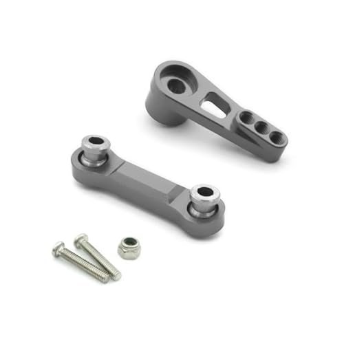 RC Car Accessories For Wltoys 184011 A949 A959 A969 A979 K929 A959-B A979-B 1/18 2pcs Metal Steering Servo Arm Rod RC Car Parts Replacement Repair(Gray)