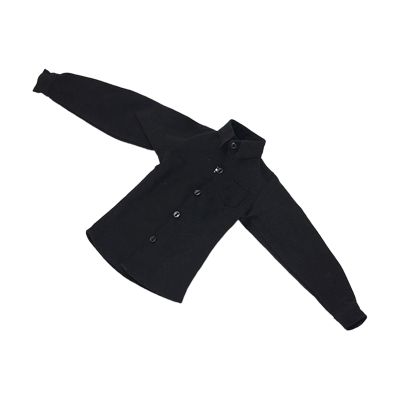 1:6 Scale Action Figure Shirt Doll Clothes Realistic Prop Fancy Dress Miniature Clothing for 12 inch Male Dolls Accessories, Black