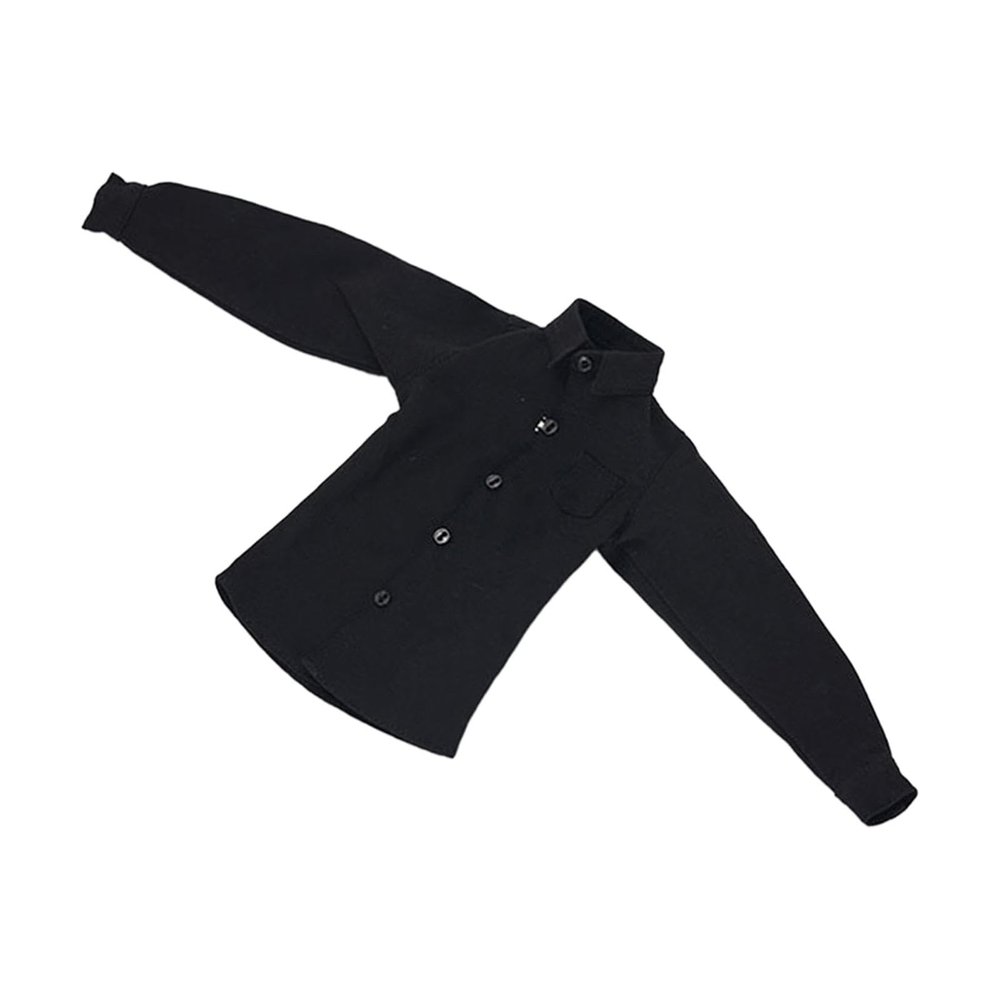 1:6 Scale Action Figure Shirt Doll Clothes Realistic Prop Fancy Dress Miniature Clothing for 12 inch Male Dolls Accessories, Black