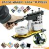 Eastnmythet Square Button Maker Machine Kit, 50x50mm DIY Pin Badge Press for Refrigerator Stickers & Custom Badges, with Paper Cutter 100pcs Consumables view 4