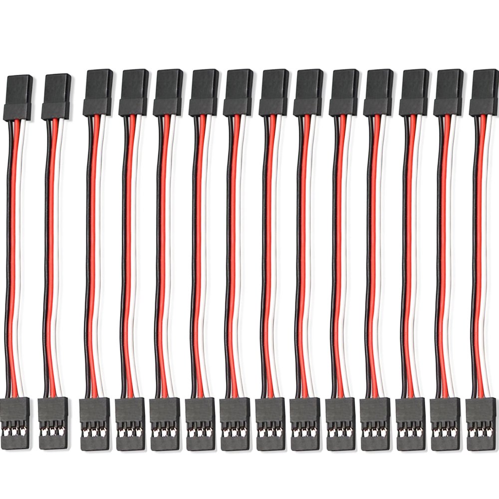 15PCS RC Servo Y Extension Cable 3-Pin Male to 1 Female Y Harness Splitter, 200mm Servo Extension Wire Compatible with JR Futaba JST for RC Car Airplane Helicopter