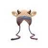 Windproof Warm Christmas Antler Hat can be a Handbag Knitted Ear Protection Hat for Thanksgiving & Christmas (Khaki) view 1