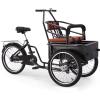 Inverted Pedal Tricycle with Front Large Seat,Adult Tricycle with Training Wheels to Pickup Kids,Pets,Dual Brakes,3 Wheels Bike,Pedal Assist Cruiser Trike for Cycling, Outing, Picnic view 1
