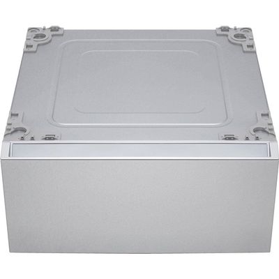 LG Signature WDP8S 29 inch Brushed Platinum Steel Laundry Pedestal with Storage Drawer