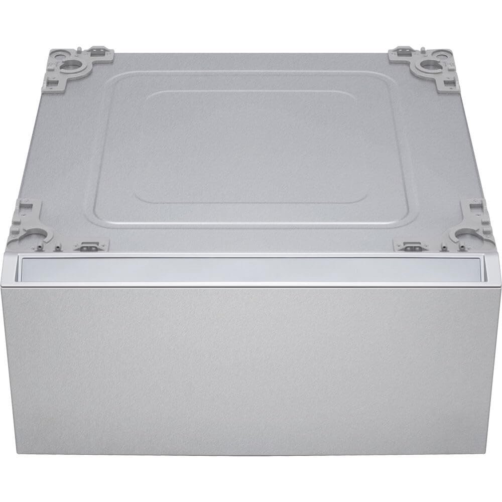 LG Signature WDP8S 29 inch Brushed Platinum Steel Laundry Pedestal with Storage Drawer