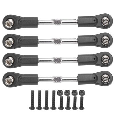 4Pcs 7787mm M4 S Stee Servo Pull Rod Age Tie Rod, RC Servo, al Servo Age for 1/8 RC Car, Compatible with Hobao Kraton Red cat