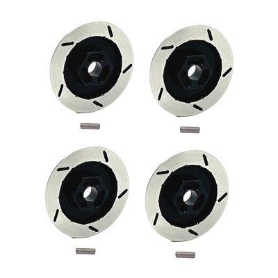 KiBcsLic 4Pcs 1/12 RC Wheel Brake Disc Aluminum DIY Modified Replace Parts Decoration RC Car Brake Disc for Truck Car, Black
