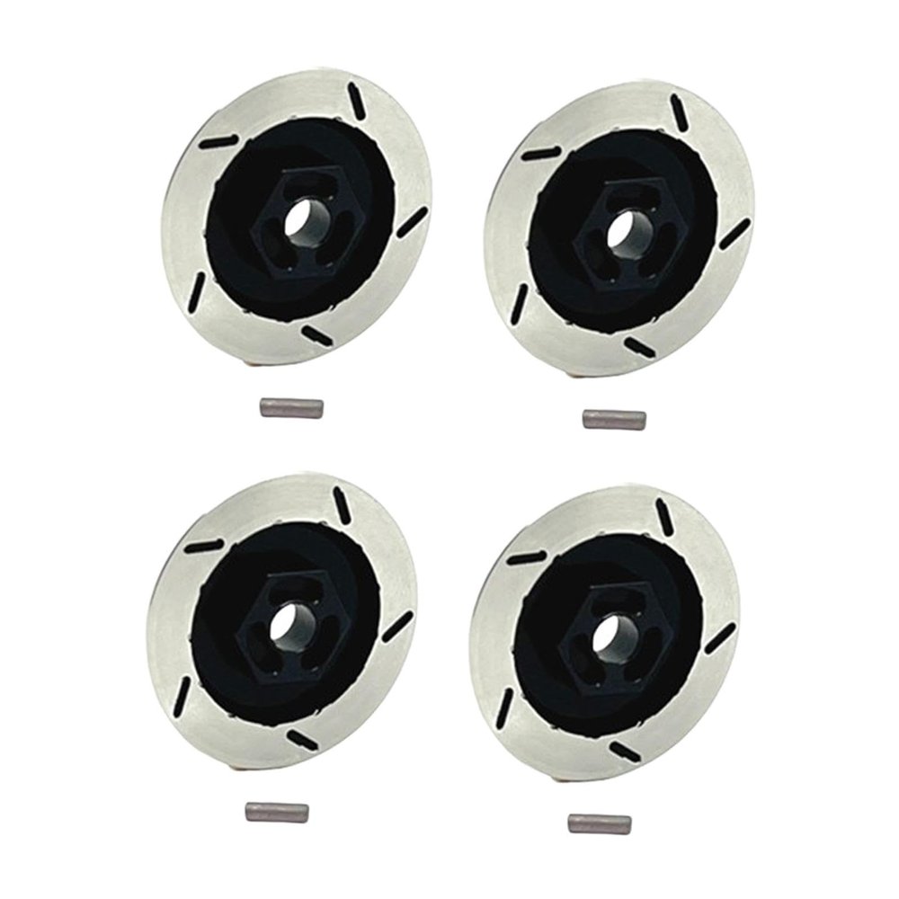 KiBcsLic 4Pcs 1/12 RC Wheel Brake Disc Aluminum DIY Modified Replace Parts Decoration RC Car Brake Disc for Truck Car, Black