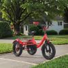 12" Toddler Tricycle, Carbon Steel 3 Wheel Bikes Trikes with Rear Shopping Basket for Outing, Picnic,Adjustable Seat & Handlebar,Single Caliper Brake view 2