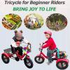 12" Toddler Tricycle, Carbon Steel 3 Wheel Bikes Trikes with Rear Shopping Basket for Outing, Picnic,Adjustable Seat & Handlebar,Single Caliper Brake view 3