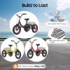 12" Toddler Tricycle, Carbon Steel 3 Wheel Bikes Trikes with Rear Shopping Basket for Outing, Picnic,Adjustable Seat & Handlebar,Single Caliper Brake view 4