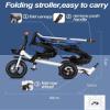 Stroller Trike with Recline backrest,Buggies with Removable Canopy and Push Handle,Dual Seats Tandem tricycles,Parent Push Trike with Swivel seat view 3