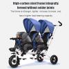 Stroller Trike with Recline backrest,Buggies with Removable Canopy and Push Handle,Dual Seats Tandem tricycles,Parent Push Trike with Swivel seat view 4