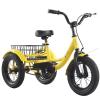 12" Toddler Tricycle, Carbon Steel 3 Wheel Bikes Trikes with Rear Shopping Basket for Outing, Picnic,Adjustable Seat & Handlebar,Single Caliper Brake view 1