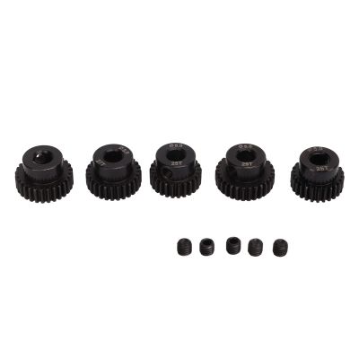 48DP Pinion Gear Set 5.0mm, RC Motor Pinion Gear, Molybdenum y Steel, 25T 26T 27T 28T 29T Black Gear Set for 1/10 RC Car, hining with