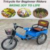 Folding Kids Tricycle with 18" Wheels,3 Wheels Bike for Beginner Riders, Cruiser Bike Trikes Carrying Passengers and Cargo,Caliper Type Brake,Adjustable Seat & Handlebar view 2